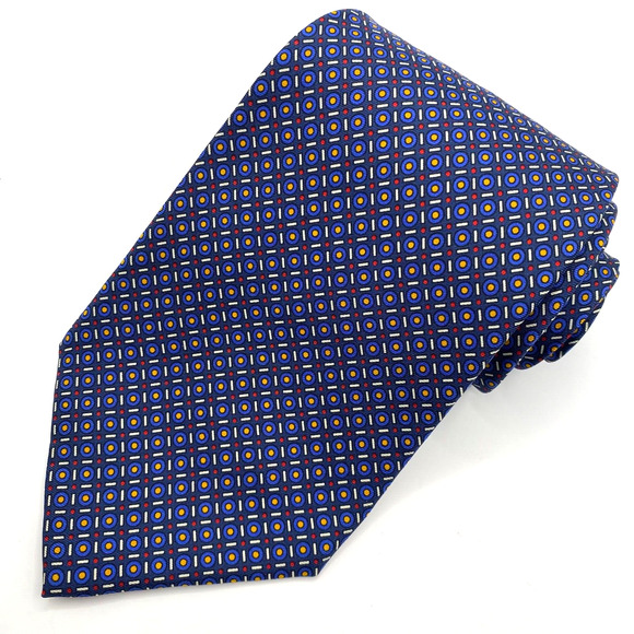 Lauren Ralph Lauren Other - VTG Lauren Ralph Lauren Men Silk Tie Necktie Navy Squares & Dots Made in USA